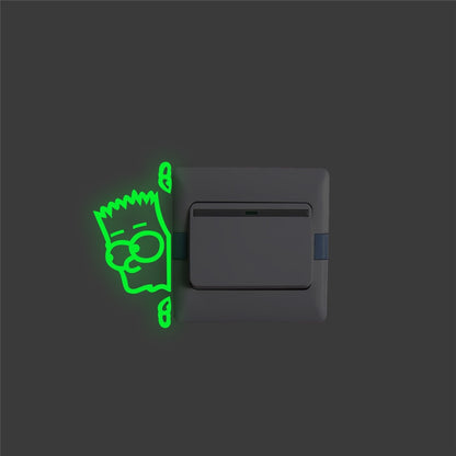 BlackPluss - creative sneak peep boy switch luminous stickers glow in the dark wall