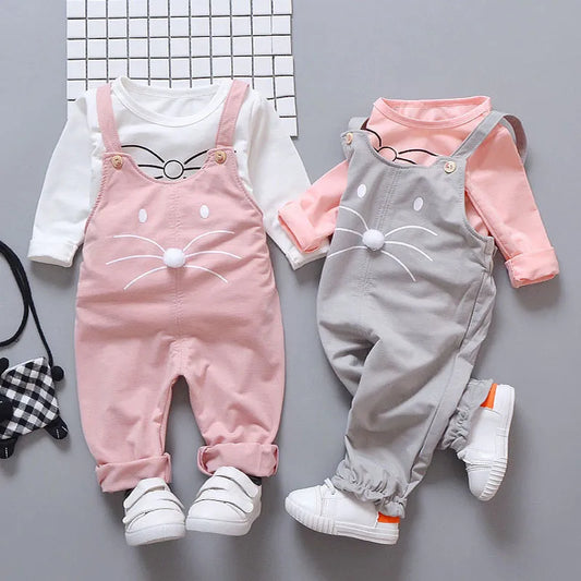 BlackPluss - Newborn baby girls clothes sets fashion suit T-shirt + pants suit baby girls outside wear sports suit clothing sets