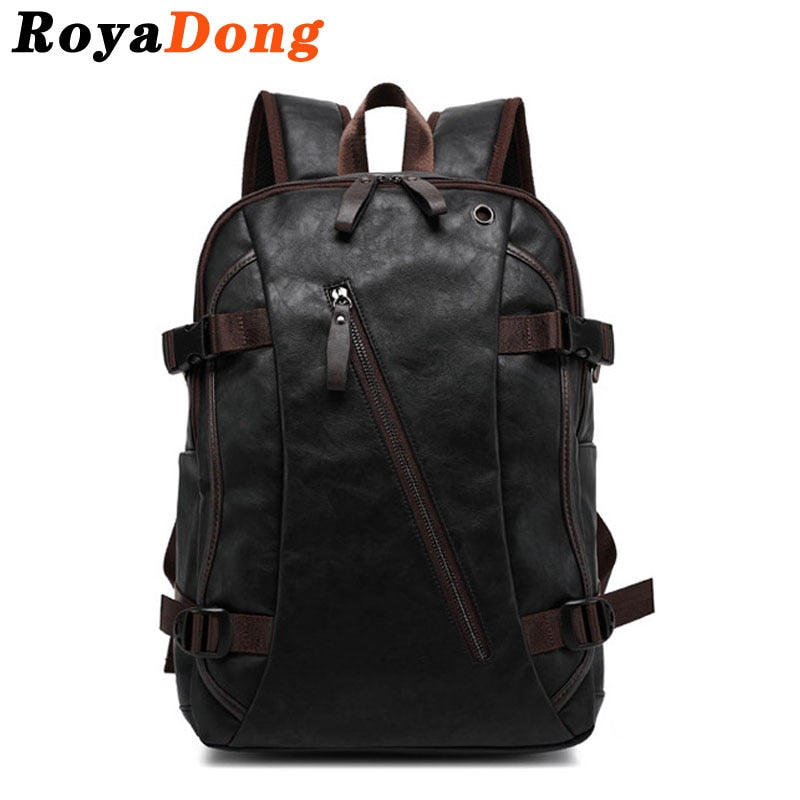 BlackPluss - Backpack Men PU Leather Fashion Vintage Travel Men.