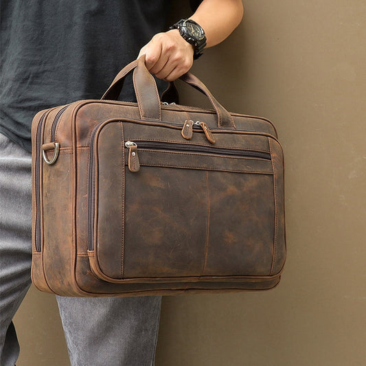 BlackPluss - Top Qaulity Brand Briefcase Bag For Men Male Business Bag Vintage.