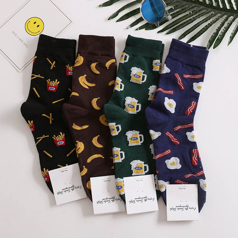 BlackPluss - happy socks men funny Cartoon fruit avocado