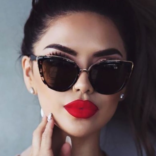 BlackPluss - Vintage Cat Eye Sunglasses Woman Retro Driving Round Metal Frame Sun Glasses UV400