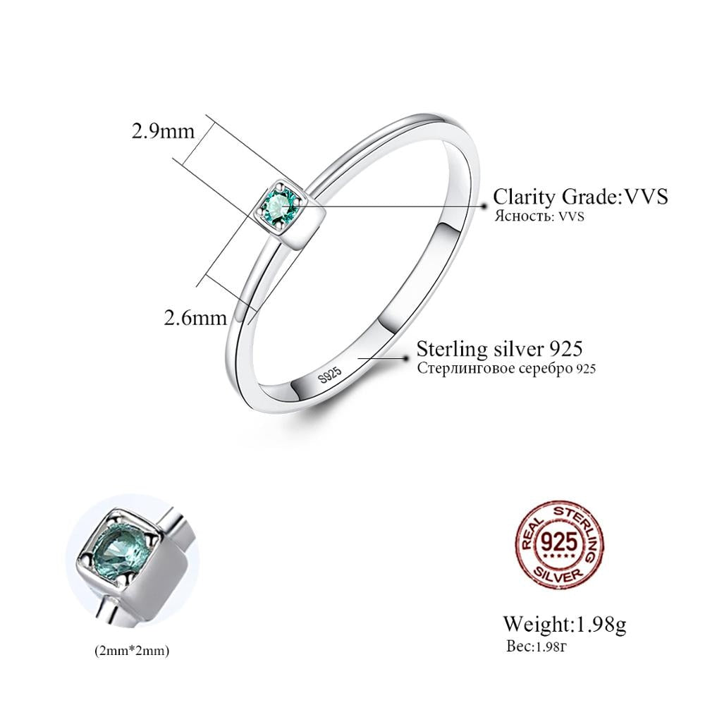 BlackPluss -  Real 925 Sterling Silver Ring Gree Red Topaz Rings For Women