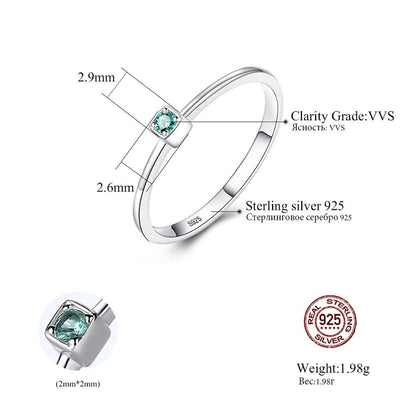 BlackPluss -  Real 925 Sterling Silver Ring Gree Red Topaz Rings For Women