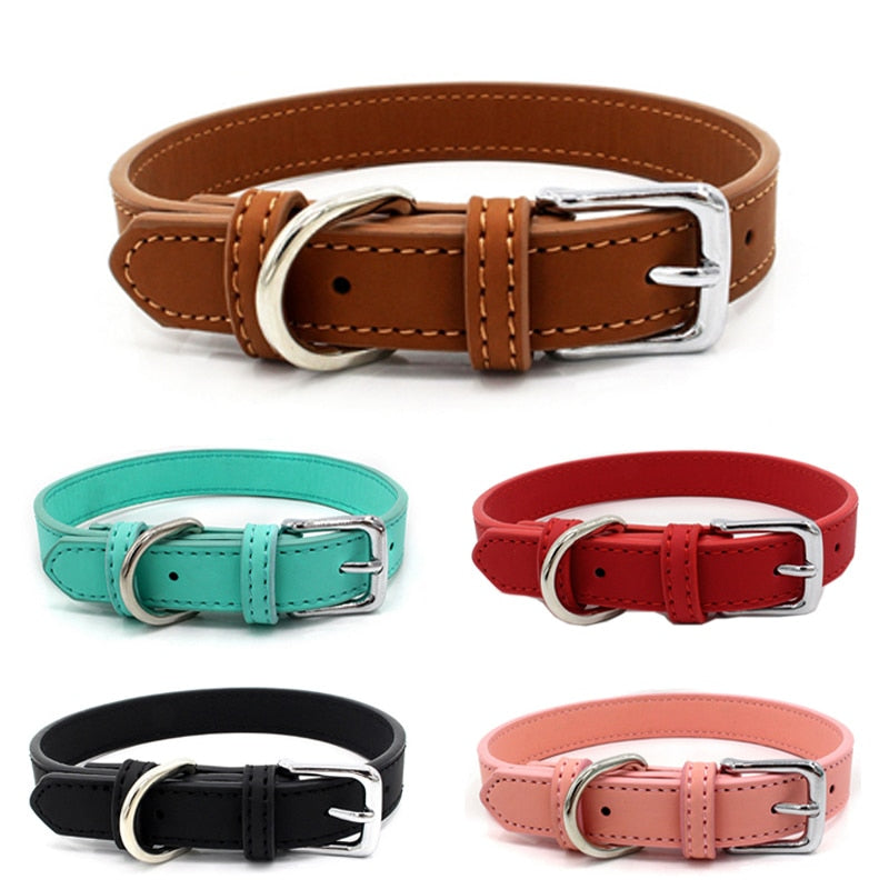 BlackPluss - Affordable Comfort Dog Cat PU Leather Collar Adjustable Pet Accessories.