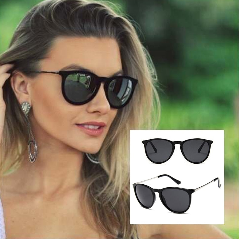 BlackPluss - Cat Eye Round Sunglasses Woman Retro Shades Classic.