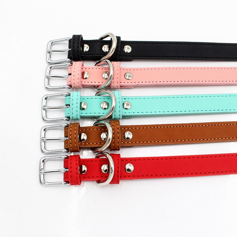 BlackPluss - Affordable Comfort Dog Cat PU Leather Collar Adjustable Pet Accessories.