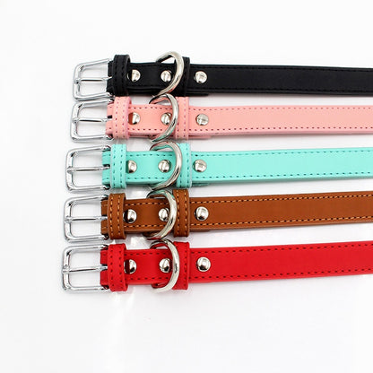 BlackPluss - Affordable Comfort Dog Cat PU Leather Collar Adjustable Pet Accessories.