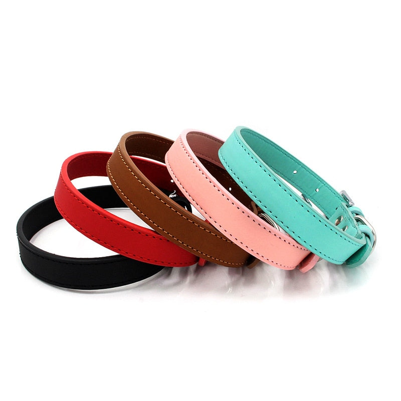 BlackPluss - Affordable Comfort Dog Cat PU Leather Collar Adjustable Pet Accessories.