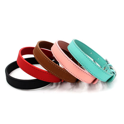 BlackPluss - Affordable Comfort Dog Cat PU Leather Collar Adjustable Pet Accessories.