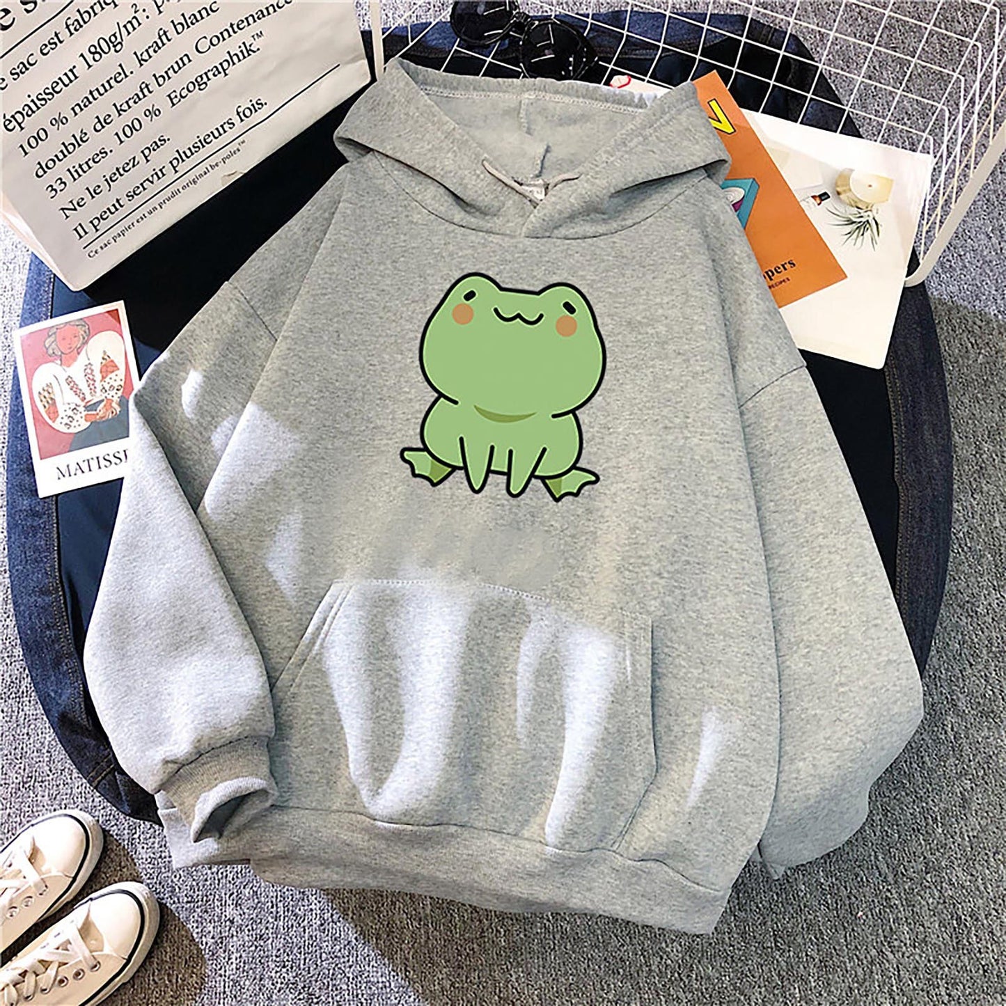 BlackPluss - Frog Hoodie Vintage Harajuku Women's Winter Hoodies