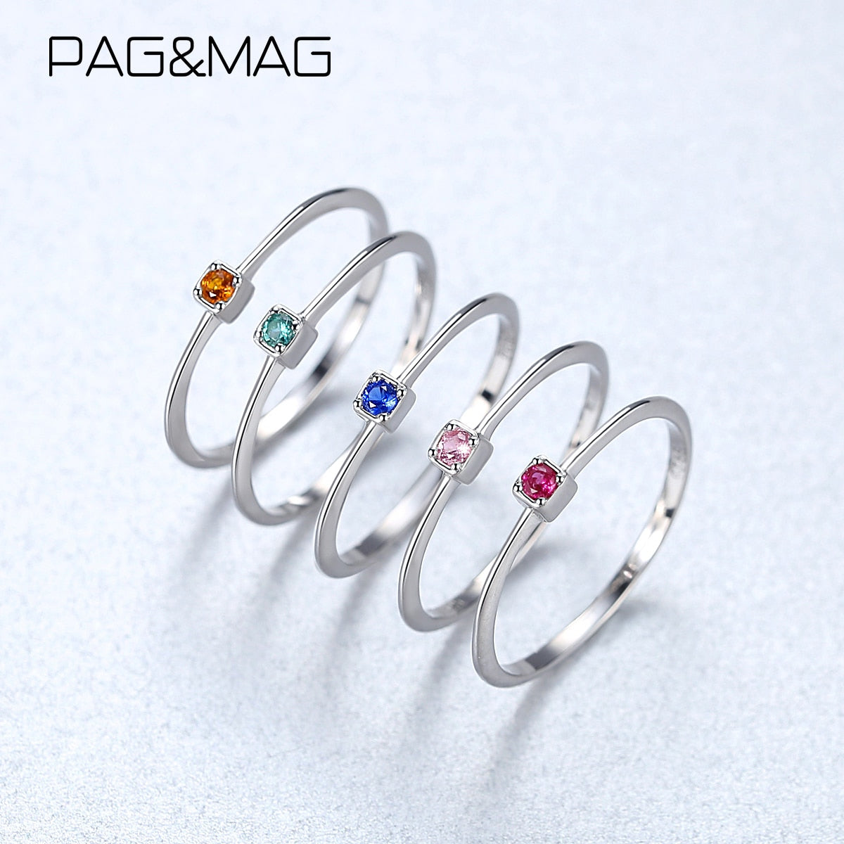 BlackPluss -  Real 925 Sterling Silver Ring Gree Red Topaz Rings For Women