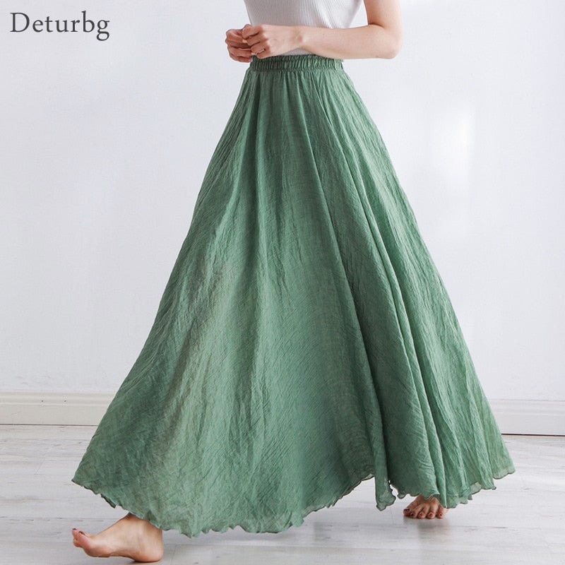 BlackPluss - High Waist Pleated A-Line Beach Skirts