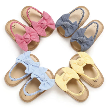 BlackPluss - Baby Girls Bow Knot Sandals Summer Soft Sole Flat Princess Dress Shoes Infant Non-Slip First Walkers Footwear