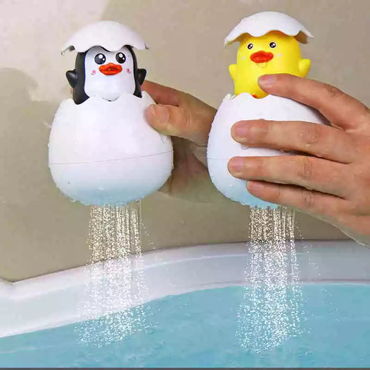 BlackPluss - Baby Bathing Toy Kids Cute Duck Penguin Egg Water Spray Sprinkler Bathroom