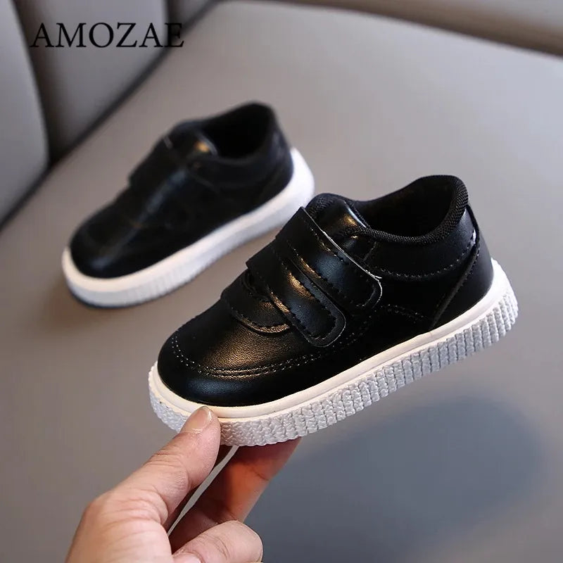 BlackPluss -  Leather White Shoes For Girls Kids Sneakers Boys Sport Shoes Flexible Sole Trainers School Running Shoes