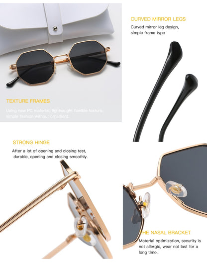 BlackPluss - Polygon Metal Sunglasses Vintage Frame Uv400