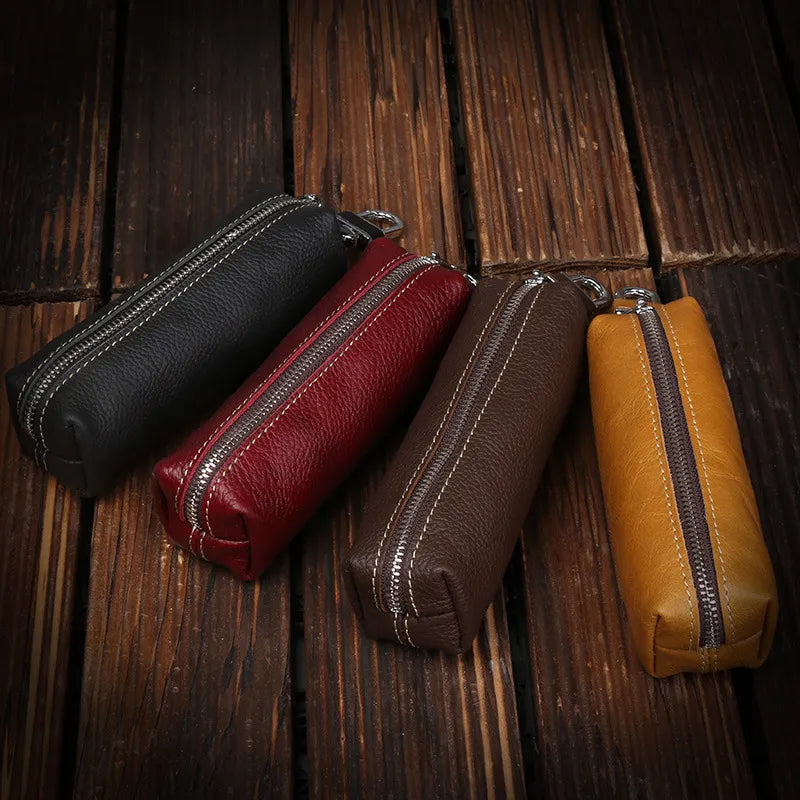 BlackPluss - New Genuine Leather Keychain Men Women Key Holder Organizer Pouch Cow Split Car Long Key Bag Housekeeper Key Case wallet