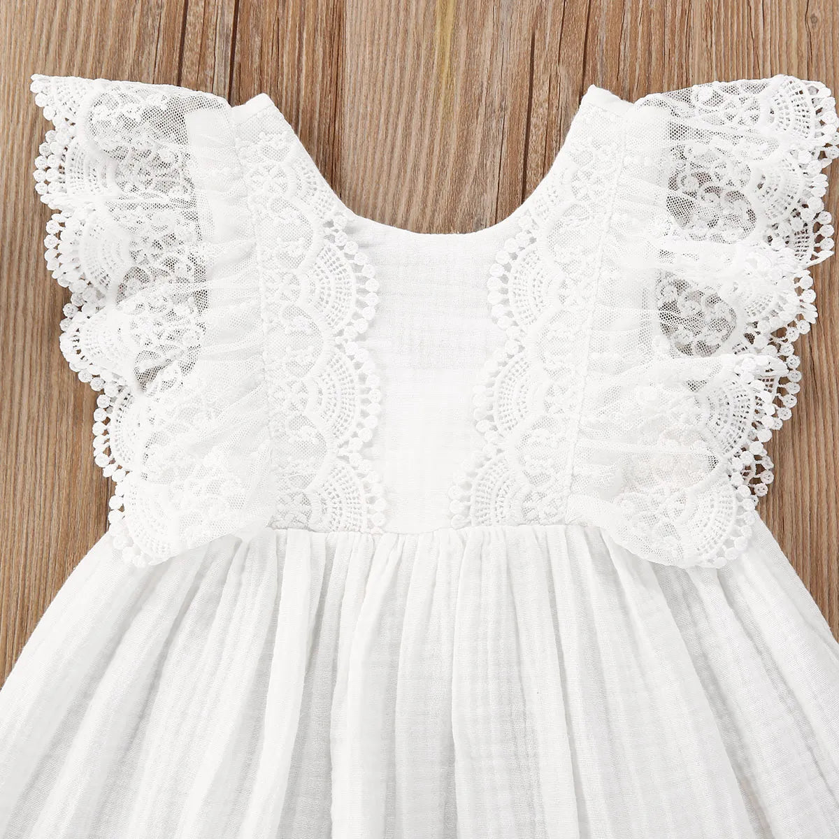 BlackPluss - Toddler Kid Child Baby Girls White Dress Summer Ruffles Lace Bow Princess Dresses Costumes Clothes