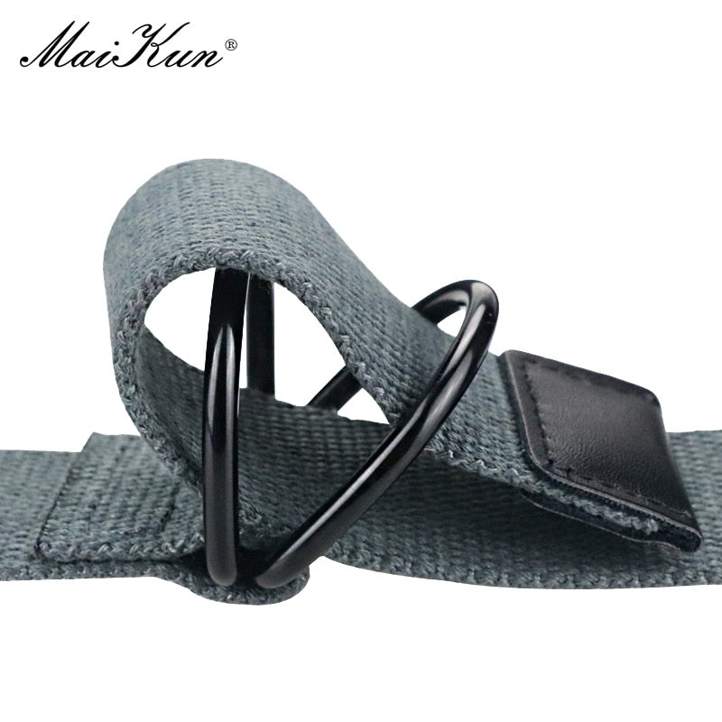 BlackPluss - Canvas Men Belt High-Quality Unisex Double D-Ring Buckle.