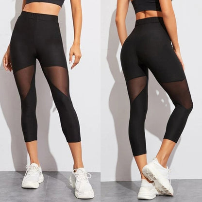 BlackPluss - Black Patchwork Mesh Leggings Women's Jeggings Legins.