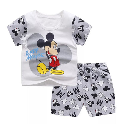 BlackPluss - Casual Baby Kids Sports Clothing Disney Mickey Mouse Clothes Sets.