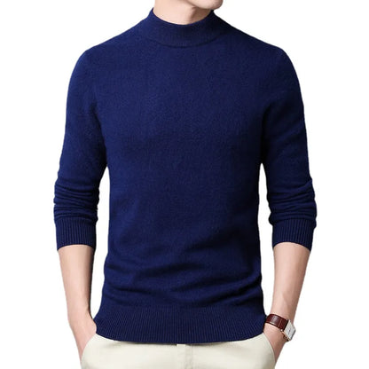 BlackPluss|  Sweater Warm Men's Half Turtleneck Solid Color Pullover