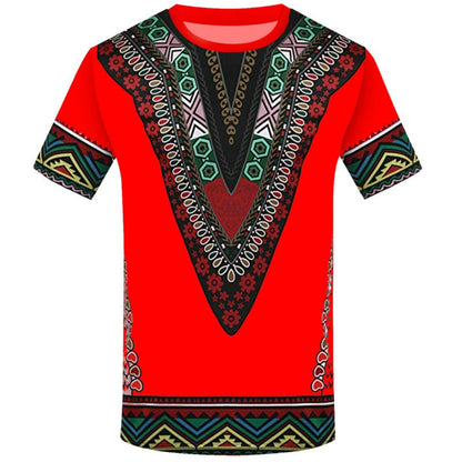 BlackPluss -  T-Shirts 3D Printing Ethnic African Clothing Men's Round Neck Shirts