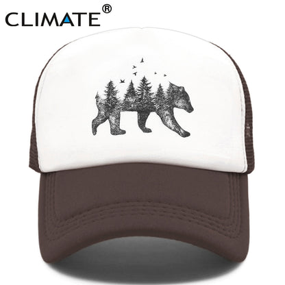 BlackPluss - MOHSEN Collection - CLIMATE Forest Bear Trucker Cap Cool Hunt Hunting Bear Cap Hat.