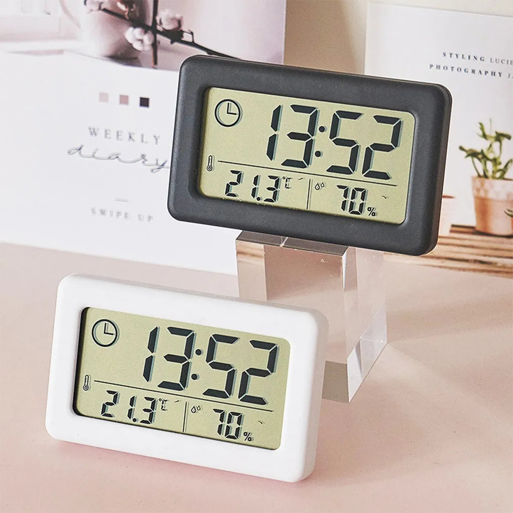 BlackPluss - Digital Clock Desktop Temperature LCD Digital Thermometer Desktop