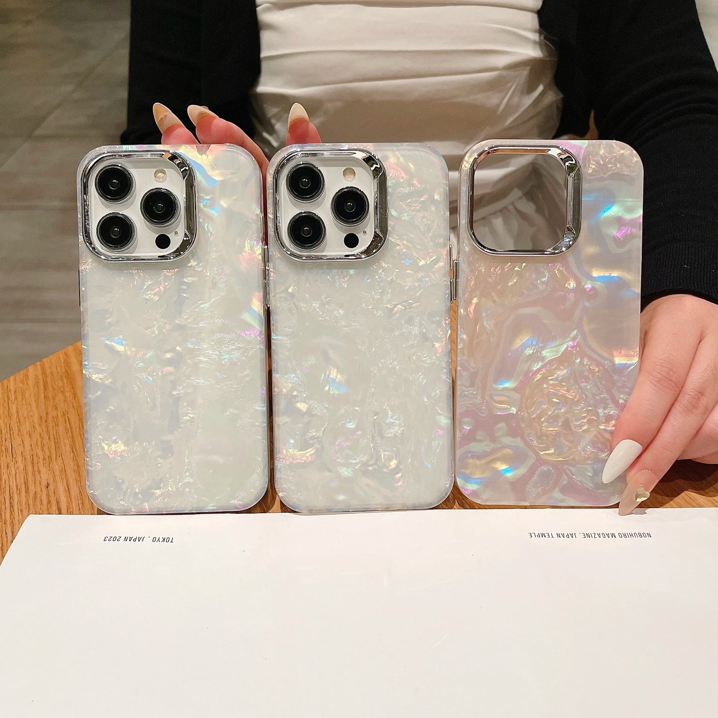 Luxury Dream Shell Marble Hard Phone Case For iPhone 13 15 Pro Max 14 Plus 11 12 XR X XS 14Pro Shockproof Translucent Back Cover