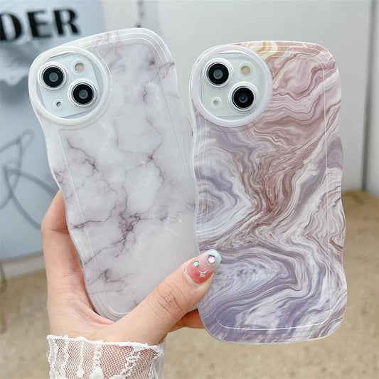 Fashion Marble Stone Texture Phone Case For iPhone 14 13 12 Mini 11 14 Pro Max X XR XS Max 7 8 6s Plus Shockproof Soft TPU Cover