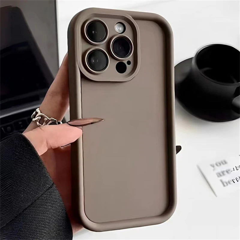 Cute 3D Bear Coffee Milk Shockproof Soft Phone Case For iPhone 11 13 12 14 15 Pro Max Plus X XR XS Max 7 8 Plus Cartoon Cover