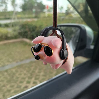 BlackPluss - Cute Pig Car Accessorie Swing Pig Car Pendant Auto Rearview