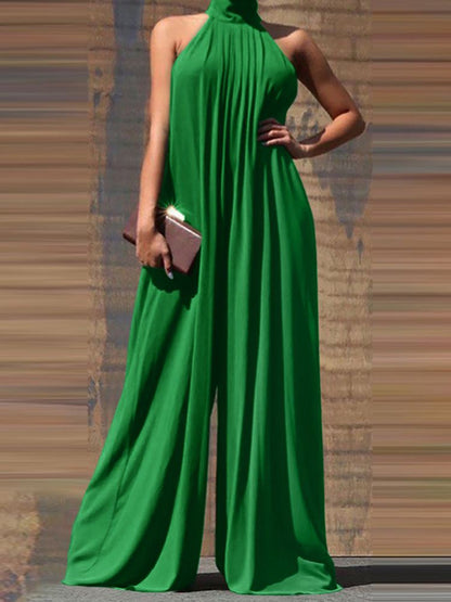 BlackPluss -  Women Jumpsuits 2023 Summer Pleated Wide Leg Overalls Casual.