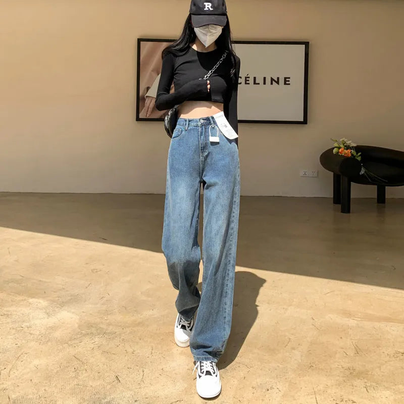 Fashion Jeans Woman Wide Pants Cowboy Pants for Women Clothing Jeans Y2k Clothing 2023 High Waisted Jeans For Woman 90s Clothes