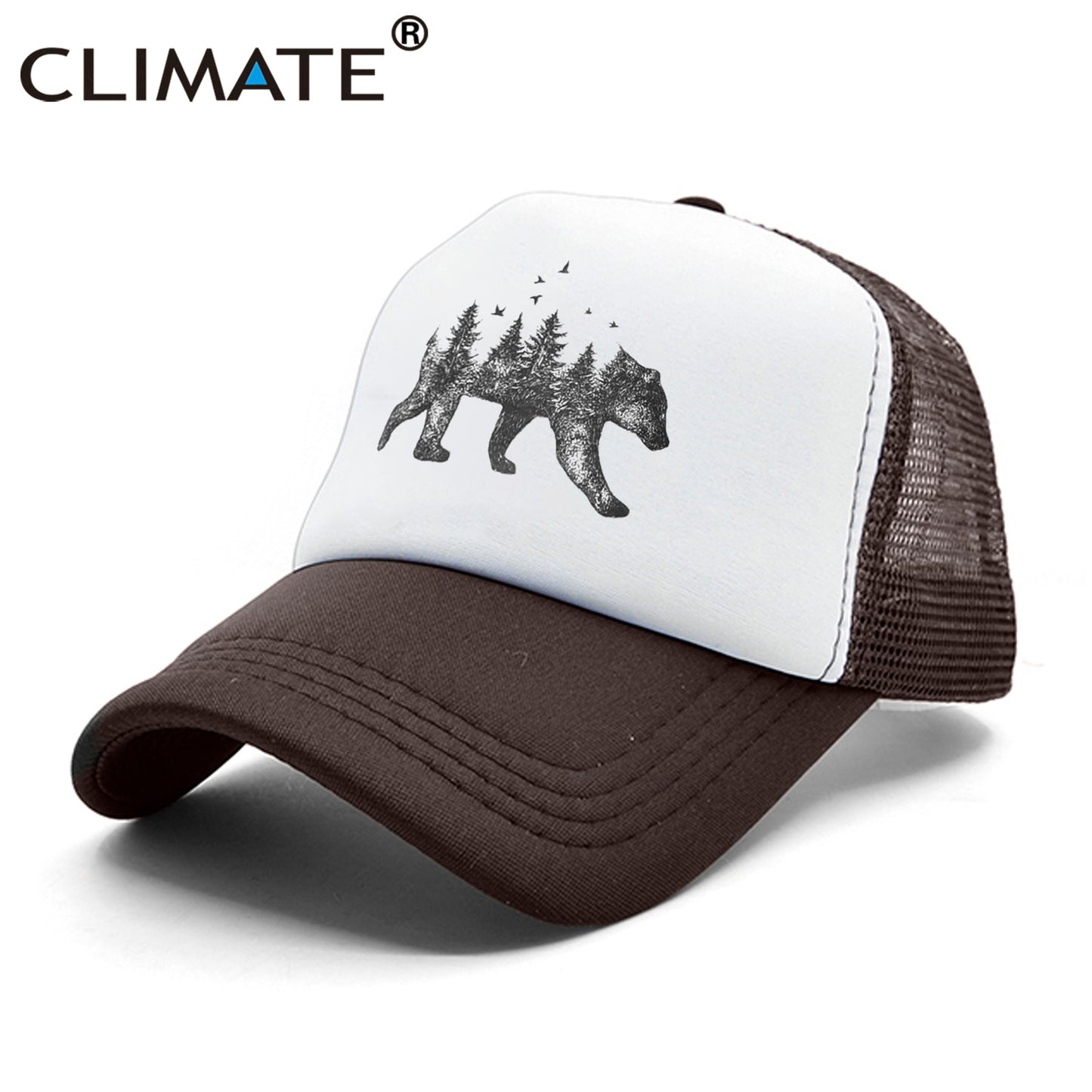 BlackPluss - MOHSEN Collection - CLIMATE Forest Bear Trucker Cap Cool Hunt Hunting Bear Cap Hat.