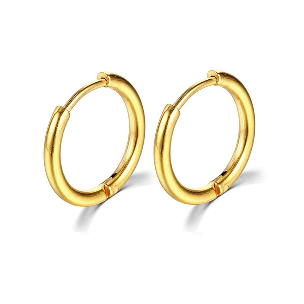 BlackPluss -  Hoop Earrings Stainless Steel Small Ear Piercing Jewelry