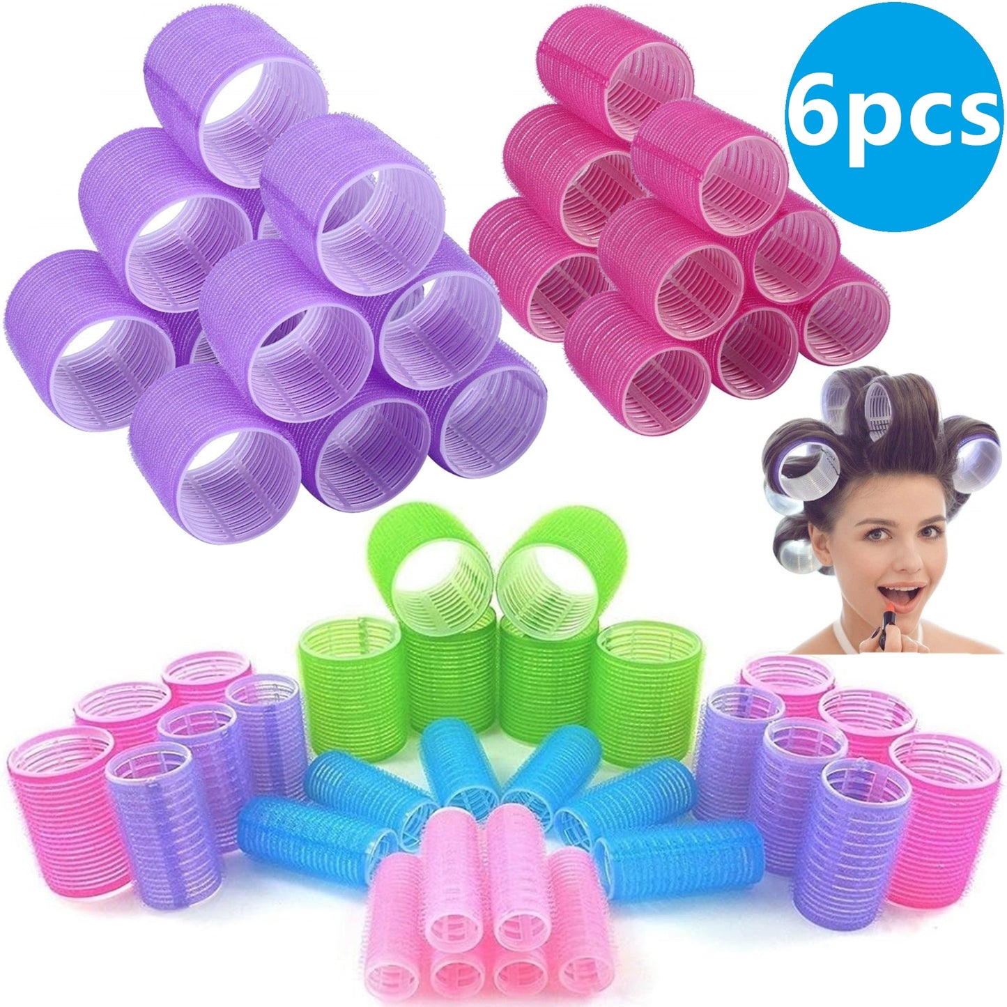 BlackPluss - Hair Rollers Self Grip Hook Hair Curlers Heatless Hair Roller