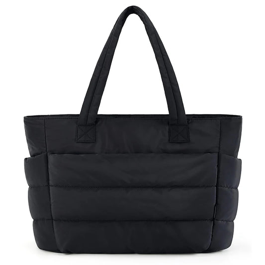 Blackpluss | Puffy Tote Bag for Women Big Square Cotton Padded Female Quilting Shoulder Purse Simple Daily Handbag Women's Bag