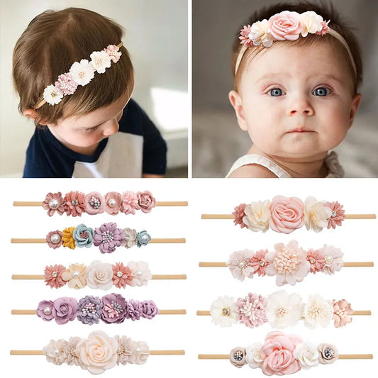 BlackPluss - Baby Girl Headband Cute Baby Elastic Hair Band Newborn  Head Flower Toddler Headband