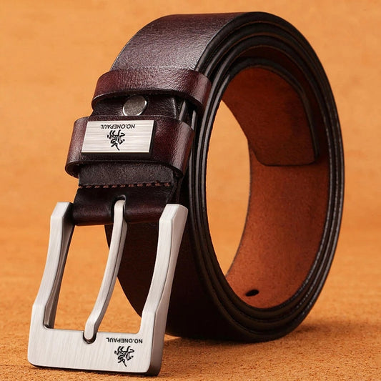 BlackPluss - Leather For Men's High-Quality Buckle Jeans Cowskin Casual Belts.