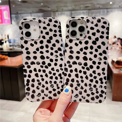 Luxury Marble Leopard Wave Point Case For iphone 13 Pro Max 12 11 XR X XS 7 8 Plus Bumper Soft Silicone Shockproof Back Cover