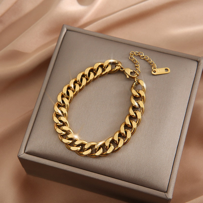 BlackPluss - Bracelet Stainless Steel Fashion Gold Color Jewelry