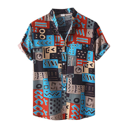 BlackPluss - Colorful Lattice Shirts For Men Vintage Summer Casual Shirt