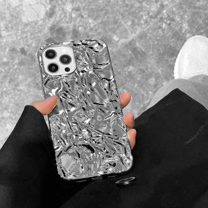 BlackPluss - Qianliyao Luxury Silver Tin Paper Phone Case for iphone Water Ripple Shockproof Soft Cover