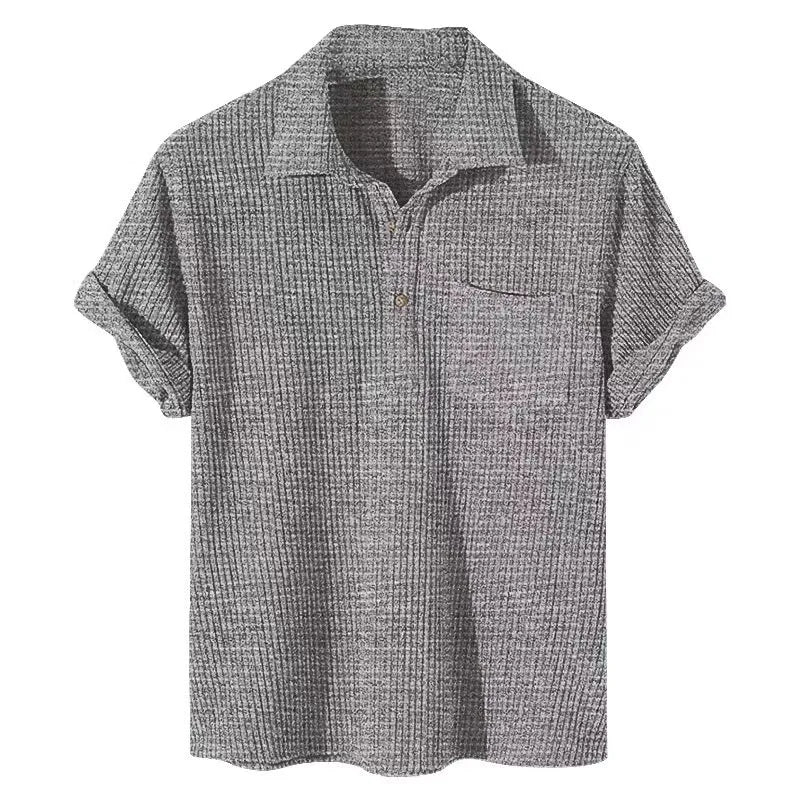 BlackPluss - New Men's Casual Plaid Polo Shirts Top Turn-Down Collar