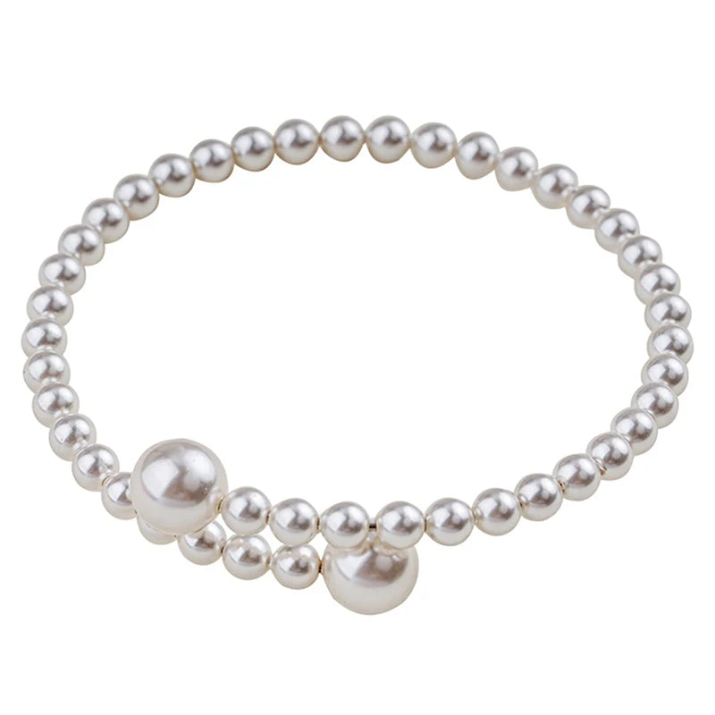 BlackPluss - 1PCS Imitation Pearl Bracelet Stretchable Pearl Bracelet Pearl
