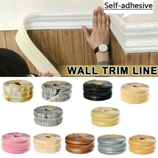 BlackPluss - 230cm 3D Pattern Sticker Wall Trim Line Skirting Border Decor Self Adhesive wallpaper  Household Waterproof  Wall Border Sticker