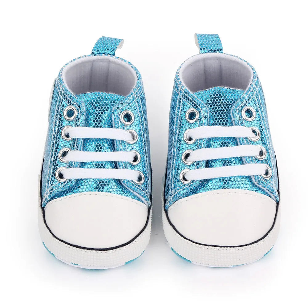 BlackPluss - Newborn Sequined Canvas Baby Sneakers Baby Shoes.